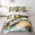 thumbnail image 2 of jejeloiu Lake House 7pcs Bedding Comforter Set,Rustic Farmhouse Cabin Queen Bedding Sets,Old Barn Door Queen Sheet Sets For Men Women,Luxury Bedroom Decor Reversible, 2 of 8