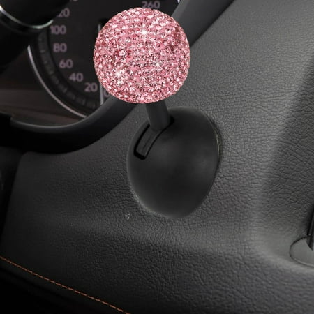 EDHITNR Diamond-Encrusted Car Push Start Button Rocker Rhinestone Decor Car Start Lever Button Cover Easy Install Universal Automotive Ignition Switch Sticker for SUV Truck Interior Pink