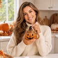 thumbnail image 5 of Cute Halloween-themed Clear Glass Tumbler With Lid Featuring Designs Of A Cow Ghost And A Pumpkin A Large-capacity Kitchen Drinking Glass., 5 of 8
