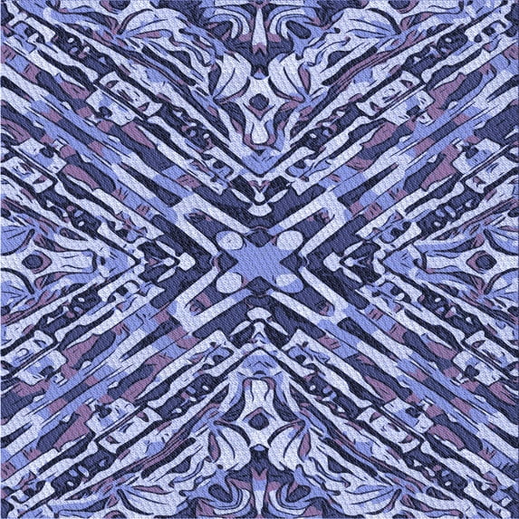 Ahgly Company Indoor Square Patterned Jeans Blue Area Rugs, 8' Square