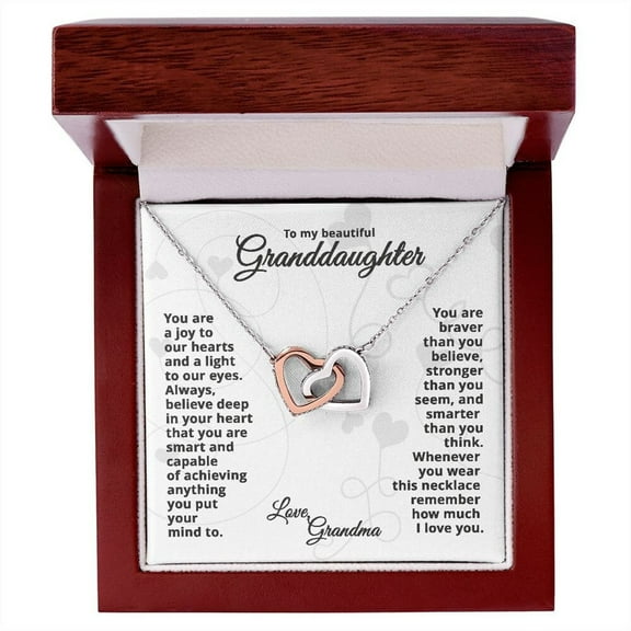 Granddaughter Gifts with Message Card and LED Box, Granddaughter Necklace from Grandmm, To My Granddaughter Personalized Gift, Graduation Gift, Birthday Gift, Long Distance Gift