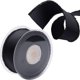 thumbnail image 1 of Cinta de 50 yardas de 5/8 pulgadas con borde de flecos, tela de poliéster grogrén negra, cintas de borlas deshilachadas sólidas, a granel con carrete, 1 of 9