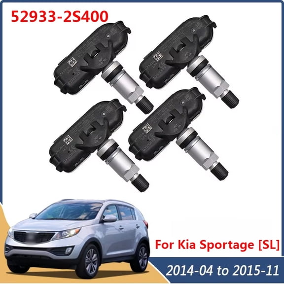 4pcs Tire Pressure Monitor Sensor 52933-2S400 For 2013-2015 Hyundai Ix35 Tucson [LM] 2014-2015 Kia Sportage [SL], 52933-2S410 TPMS 434MHz