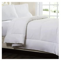 Circles Home Twin Size Comforter - Soft and Breathable Comforter with Square Shape Quilting Design - 100% Cotton - Woven with 200 Thread Count - (68 x 86) White