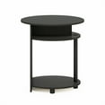 thumbnail image 3 of Furinno JAYA Modern Simple Design Oval End Table, Side Table, Black Walnut, 3 of 5