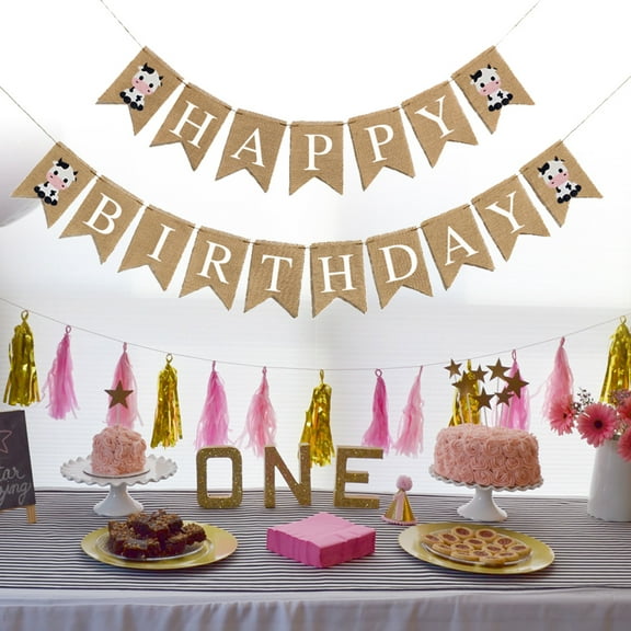 Masteelf Party Banner Colored HAPPY BIRTHDAY Letter Cartoon Garland Decoration Cloth Hanging Banner for Home Bar Window