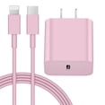 thumbnail image 1 of Best seller Coreykin 20W USB C Wall Charger-Super Fast Charger with 6FT Cable-Compatible with iPhone 14/14Pro/13/13 Pro/12/12Pro/XS/Max/XR/X/8/8 Plus-Pink $8.39 Was $15.99, 1 of 1