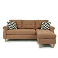 thumbnail image 2 of Poundex Furniture Fabric Reversible Sectional Sofa Set in Light Coffee Color, 2 of 4