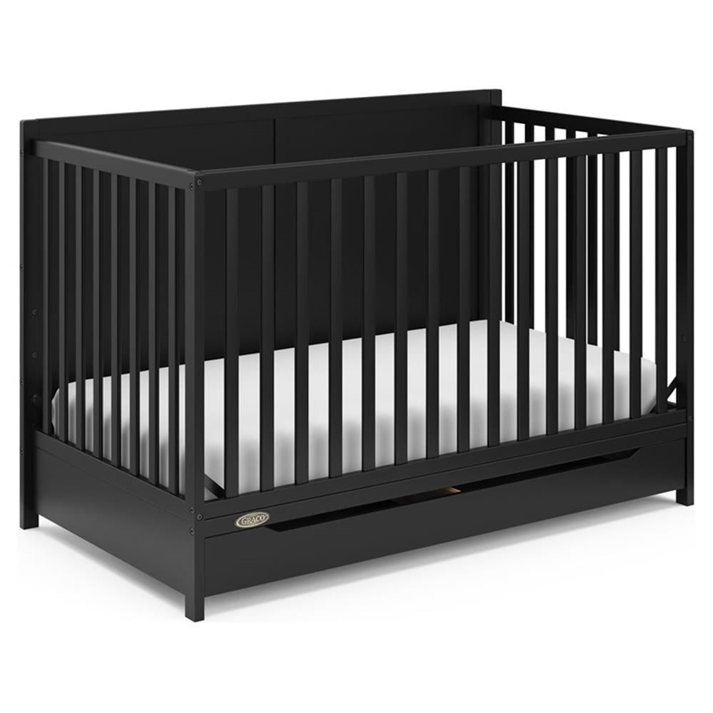 Graco Melrose 5-in-1 Convertible Baby Crib with Drawer, Black