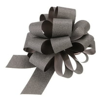 Uxcell 5pcs 8 Inch Large Pull Bow Glitter Gift Wrapping Big Pull Bows Ribbon Brown