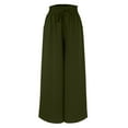 thumbnail image 3 of IDALL Wide Leg Pants Woman Lounge Pants Women Women Flowy Ruffle Solid Color Drawstring Waist Pants Baggy Pants Women'S Pants Green 2 S, 3 of 4