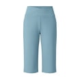 thumbnail image 4 of ADSSDQ Women's Bermuda Long Shorts High Waisted Knee Length Shorts Summer Athletic Running Shorts with Pockets Sky Blue XL, 4 of 7