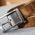thumbnail image 2 of First layer cowhide, men's belt, genuine leather, business and leisure belt, pin buckle belt, retro and old, simple belt., 2 of 5