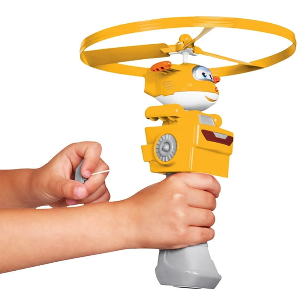 Lanzador de aviones Super Wings Golden Boy de juguete volador para exteriores
