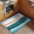 thumbnail image 2 of Teal Beige Area&nbsp;Rug 2x3ft Gradient Waves Abstract Ombre Stripes Modern Non-Slip&nbsp;Washable Square&nbsp;Rugs Soft Felt Indoor Floor Mat for Bedroom Kitchen Living Room Bathroom, 2 of 9