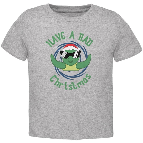 Christmas Sea Turtle Have a Rad Christmas Toddler T Shirt Heather 2T