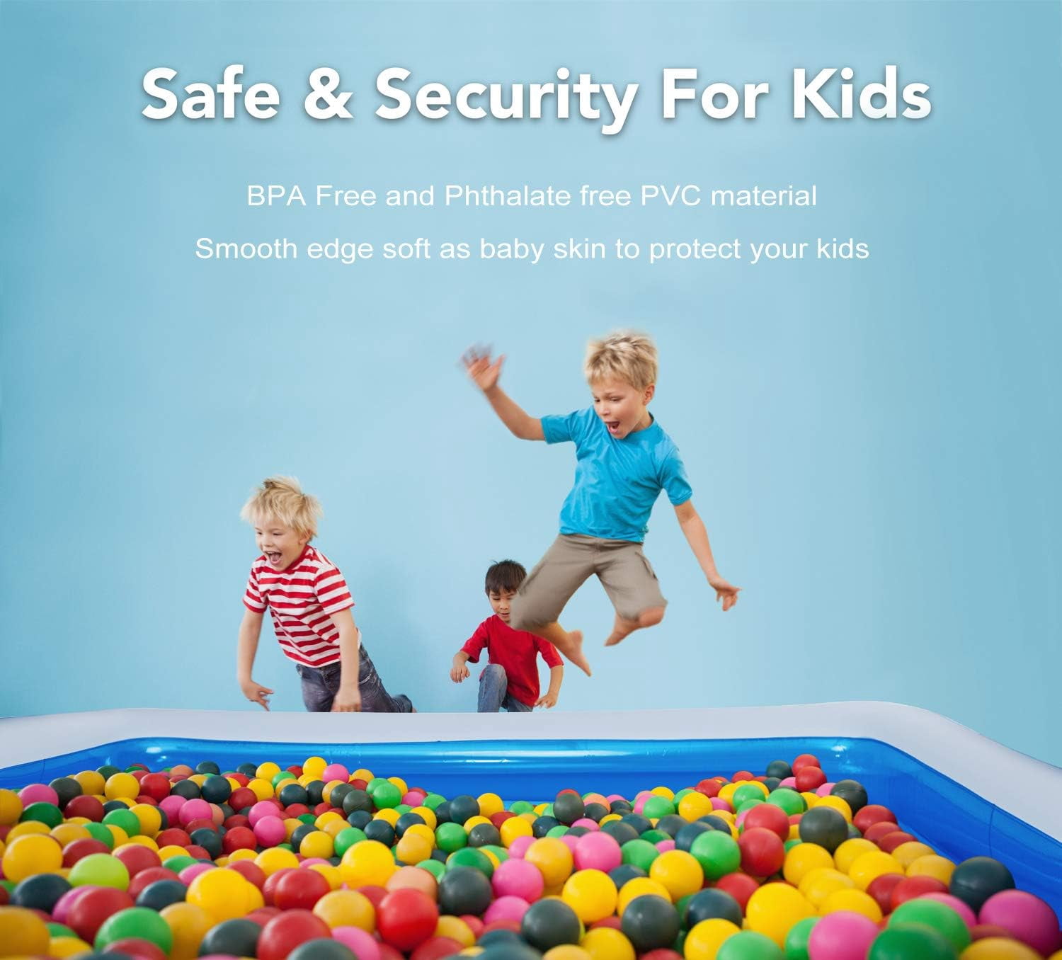 Inflatable Pool Oversized Thickened Family Swimming Pool Puncture Resistant 1 Pack 102.36*66.92IN;19.68IN.Not Include Inflation Pump.