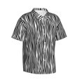 thumbnail image 2 of Daiia Zebra Skin Hawaiian Shirt for Men Gentle Cotton Regular Short Sleeve Casual-Large, 2 of 9