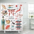 thumbnail image 1 of YUSDECOR ese Welcome to Capital Red Collection Landmark Bathroom Decor Bath Shower Curtain 60x72 inch, 1 of 1