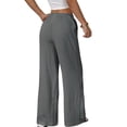 thumbnail image 3 of Women'S Palazzo Pants Summer High Waisted Wide Leg Drawstring Flowy Beach Trousers with Pockets Pink M, 3 of 7