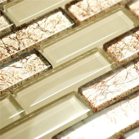 Blancho TIL-JFD-GM902-6PC Dazzling Golden Design Peel & Stick Mosaic Decorative Wall Tile, Multi Color - 6 Piece