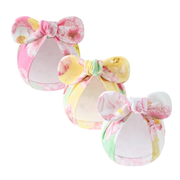3PCS Breathable Baby Bonnet Cotton Soft and Comfortable Hospital Hat Lovely Bowknot Bonnet Caps for Infants 0-3 Months