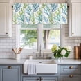 thumbnail image 2 of Summer Marine Plant Valances for Windows Water Blue Coral Rod Pocket Curtain Valance Window Treatment Short Curtains for Kitchen Living Room, 58"x16", 2 of 9