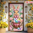 thumbnail image 2 of Stijggn Spring Door Covers Decorative Easter Home Decor Easter Door Decorations Happy Easter Door Cover Bunny Egg Front Door Easter Decorations for Front Door Indoor Outdoor, 2 of 6