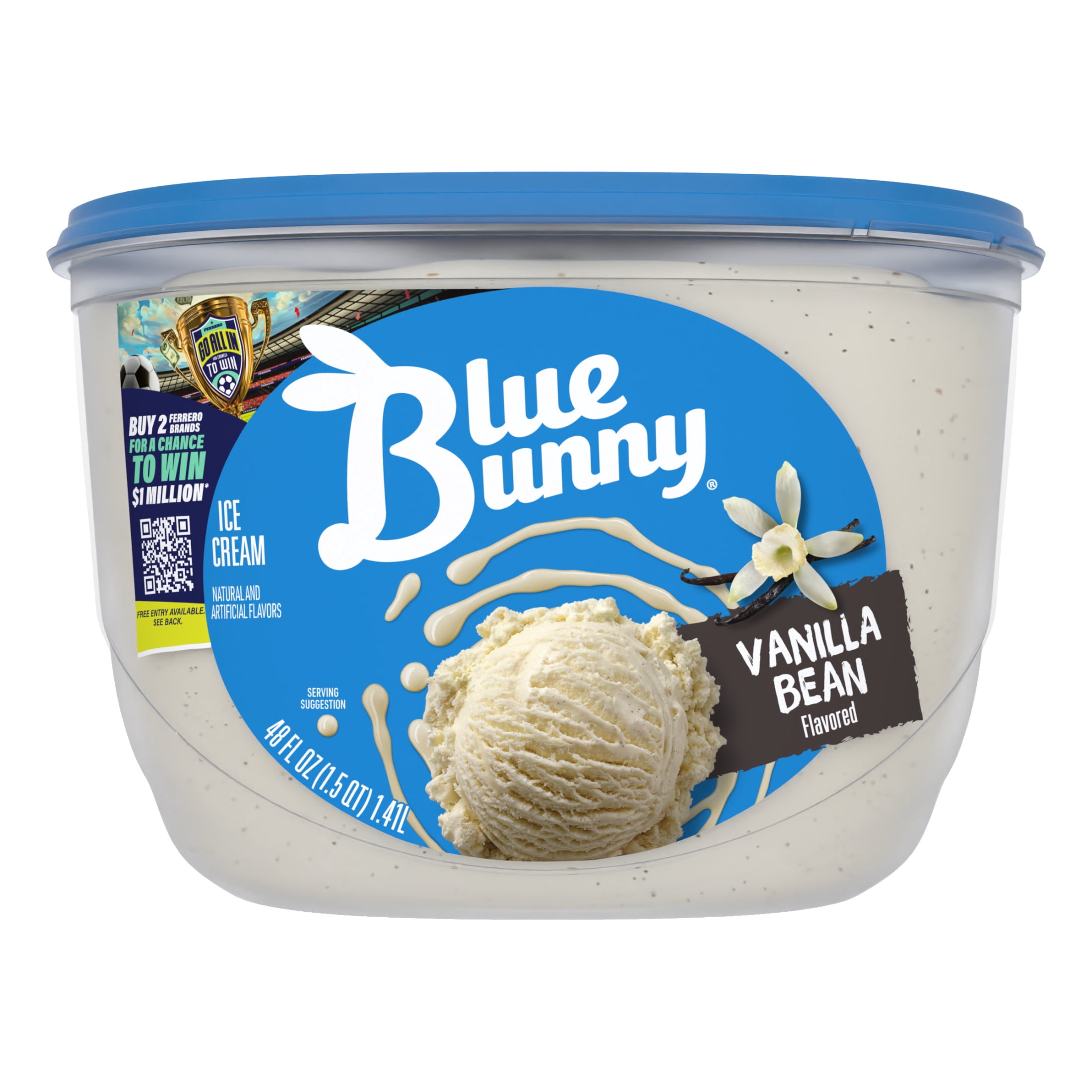 Blue Bunny Vanilla Bean Flavored Ice Cream, 48 fl oz