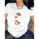 thumbnail image 1 of Camisetas gráficas para mujer, de manga corta, de algodón, para veranoWomen's Cute Mushroom Print T-Shirt - Soft Stretchy Polyester Fabric, Round Neck Short Sleeve Top for Spring/Summer Casual Wear,, 1 of 7