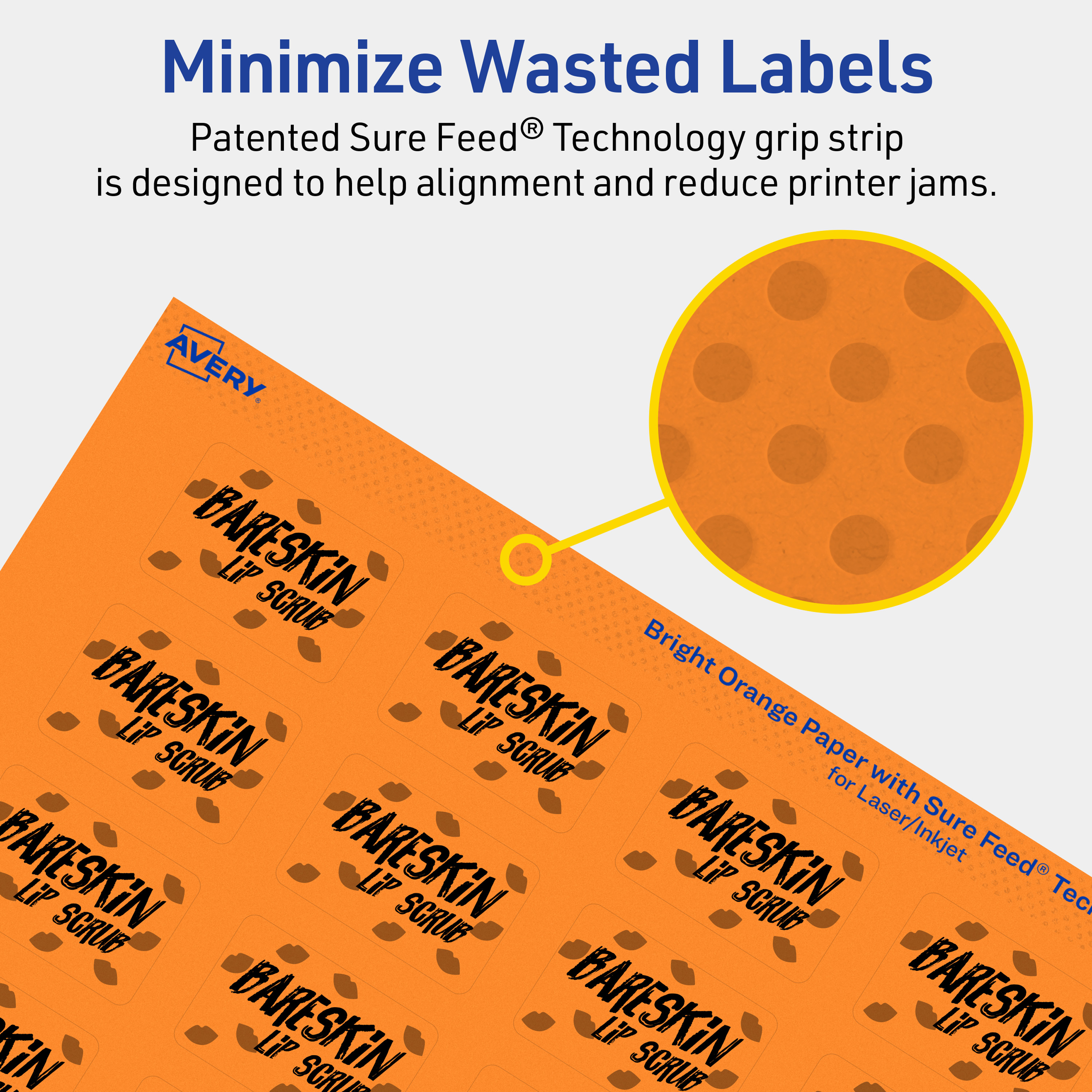 Avery Printable Rectangle Labels, Bright Orange, 1" x 1.5", 640ct