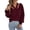 01 Wine, variant on Fewfanhot Women's Sweaters Casual V Neck Long Sleeve Trendy Striped Pullover Cable Knit Sweaters