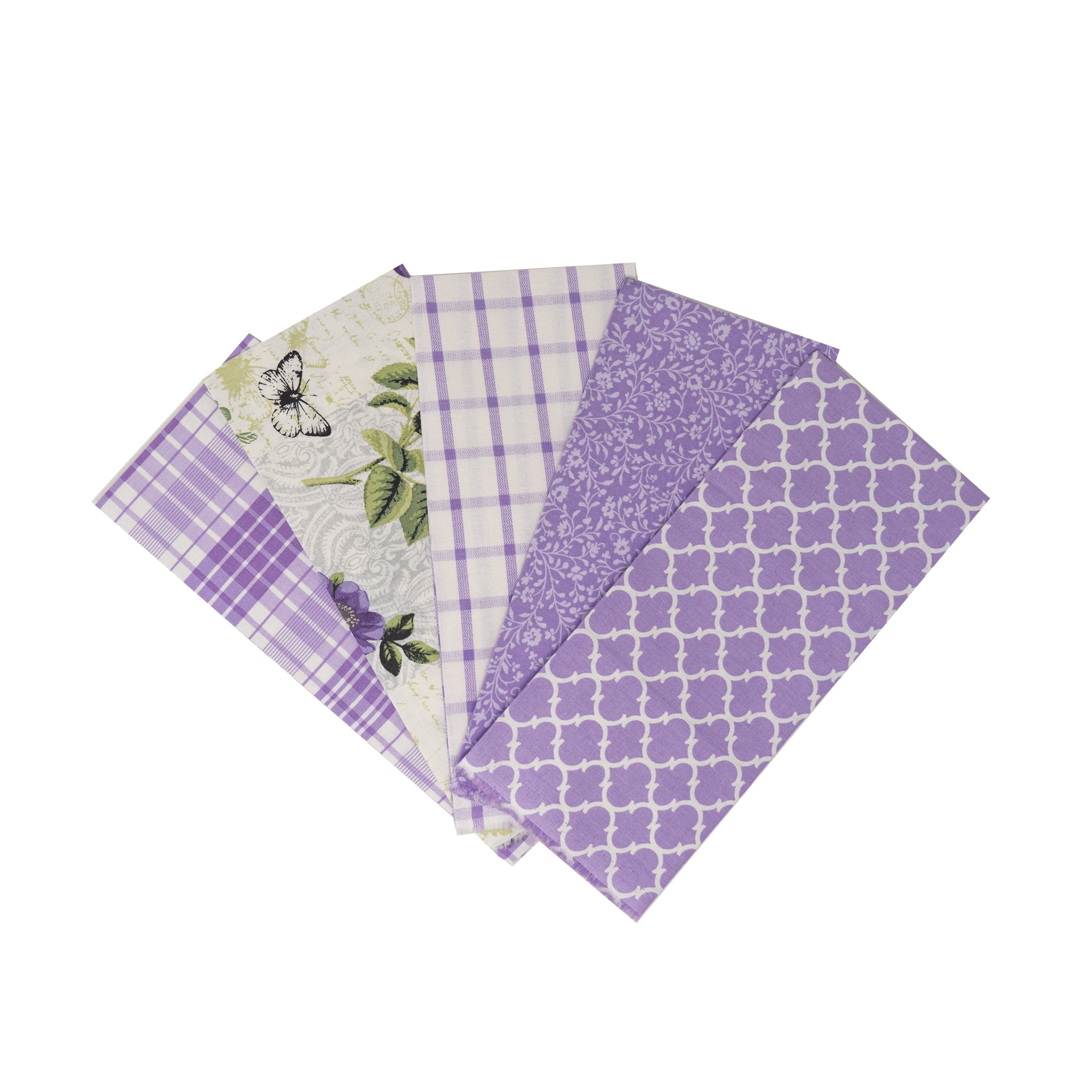 (3 pack) Waverly Inspirations, 100% Cotton, Sewing & Crafting, Lilac Fabric Bundle, 21 x 18, 5Pcs