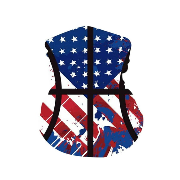 AUNVITO Kids Outdoor Summer Multifunctional Neck Gaiter Face Mask with Independence Day Print for Cycling Travel