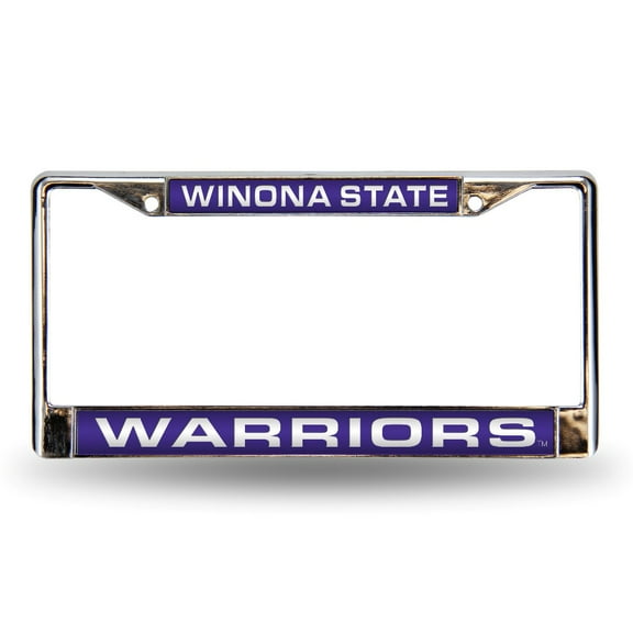 Winona State Warriors Chrome Metal Laser Cut License Plate Frame