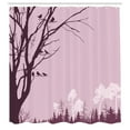 thumbnail image 2 of Ambesonne Forest Shower Curtain, Nature Panorama Forest Print, 69"Wx70"L, Eggplant Blush, 2 of 4