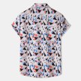 thumbnail image 4 of Hombres Casual Botones Playa Sin posicionamiento Estampado floral Turndown Camisa de manga corta Blusa Pompotops oipoqjl49573, 4 of 4