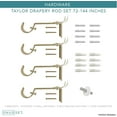 thumbnail image 6 of SnugSet 1" Golden Brass Taylor Knob Adjustable Single Curtain Rod, 72"-144", 6 of 10