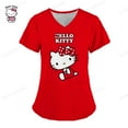 thumbnail image 4 of LS Nouveau T-shirt Hello Kitty Uniforme d'Infirmière Femmes Manches Courtes Uniforme Blouse à Poche Sarraus Soins Infirmiers Uniformes Médicaux Accessoires, 4 of 7