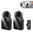 thumbnail image 1 of PULUZ Wireless Lavalier Microphone, Compatible with iPhone / iPad, 8-pin Receiver and Dual Microphones (Black), 1 of 4