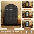 thumbnail image 3 of Blotout Arched Armoire Wardrobe Closet with LED Light & Glass Doors, 78" Tall 3 Door Armoire Closet with 4 Drawers & 5 Storage Shelves, Large Bedroom Storage Clothes Organizer with Hanging Rod, 3 of 10