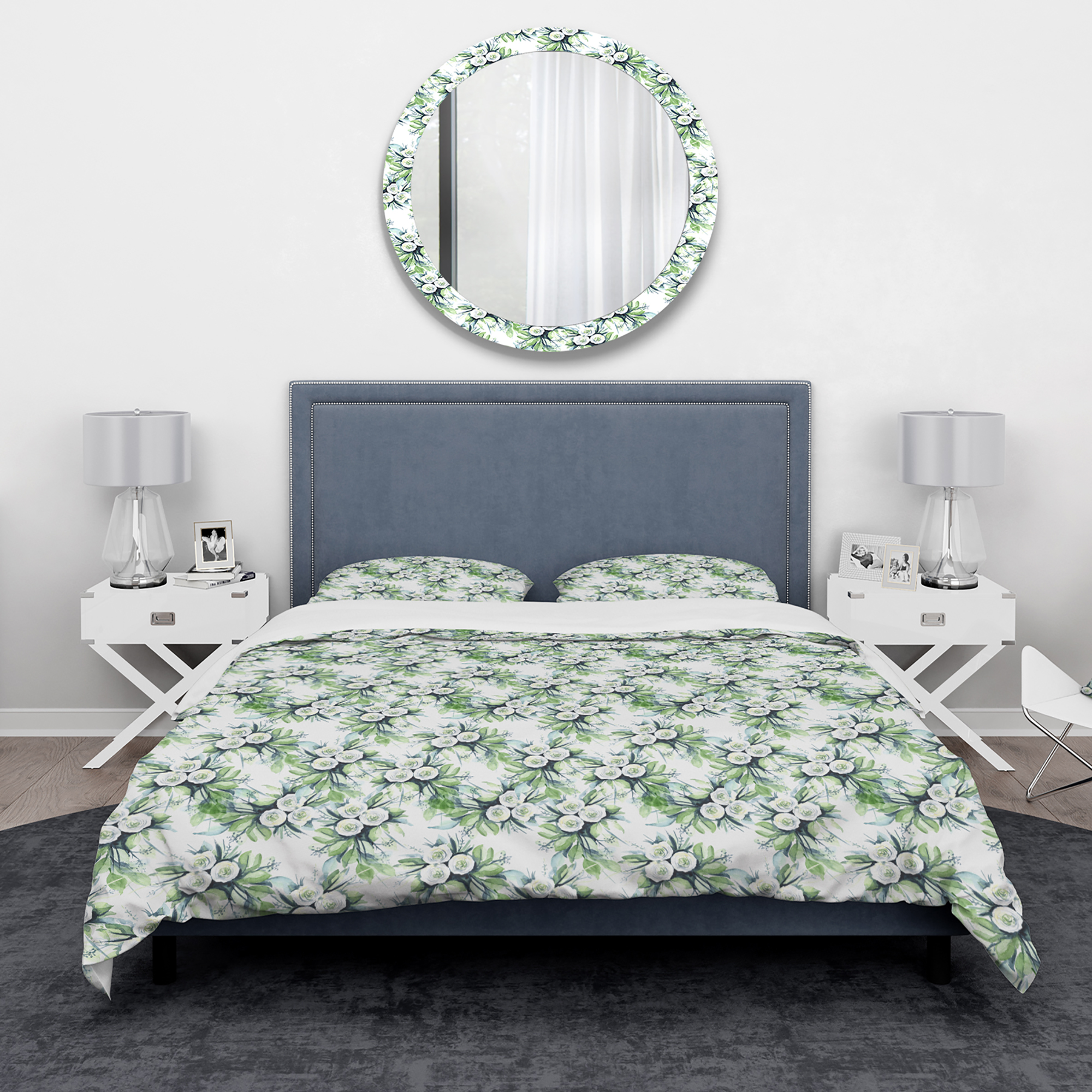 Designart 'Elegant White Roses Bridesmaid'S Bouquet' Traditional Duvet Cover Set