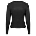 thumbnail image 5 of Women's T-Shirts Sexy Navelless Long Sleeve High Neck Top for Women - Fashionable Solid Color Slim Fit Design for Casual and Stylish, 5 of 8