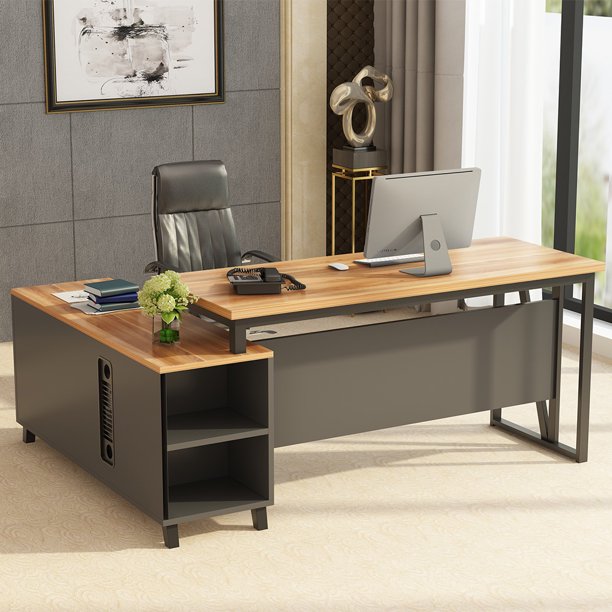 Tribesigns Large L Shaped Desk Executive Office Desk Computer