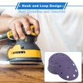 thumbnail image 5 of Unique Bargains 50 Pcs Sanding Discs 5" 9 Hole 150 Grit Hook and Loop Sandpaper Durability Ceramic Polyester Film Purple, 5 of 7