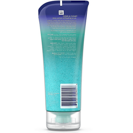 Clean & Clear Deep Action Exfoliating Facial Scrub 7 oz (Pack of 2)
