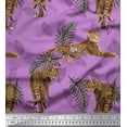 thumbnail image 1 of Soimoi Polyester Crepe Fabric Leaves & Leopard Animal Fabric Prints by Yard 42 Inch Wide, 1 of 1