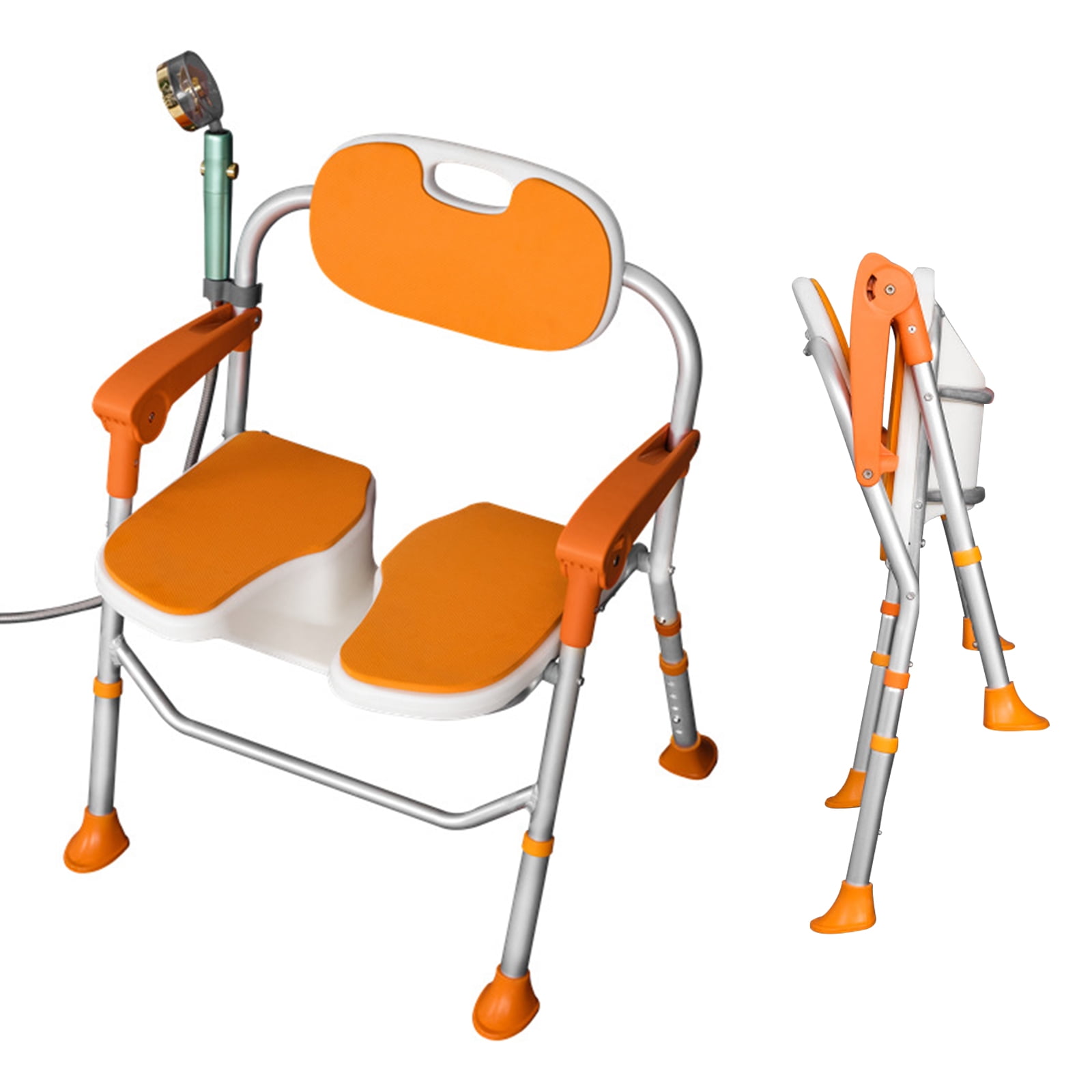 VIVISPECIAL Shower Chair with Arms and Back, Folding Shower Chair 5