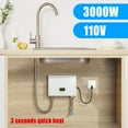 thumbnail image 2 of Mini Electric Tankless Water Heater 3000W 110V Constant Temperature Instant Hot Water Heater with Remote Control Digital Display On Demand Hot Water Heater-White, 2 of 6