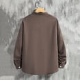 thumbnail image 6 of Mens Shirts Spring Summer Breathable Long Sleeve Button Down Band Collar Work Shirts Beach Shirt, 6 of 8